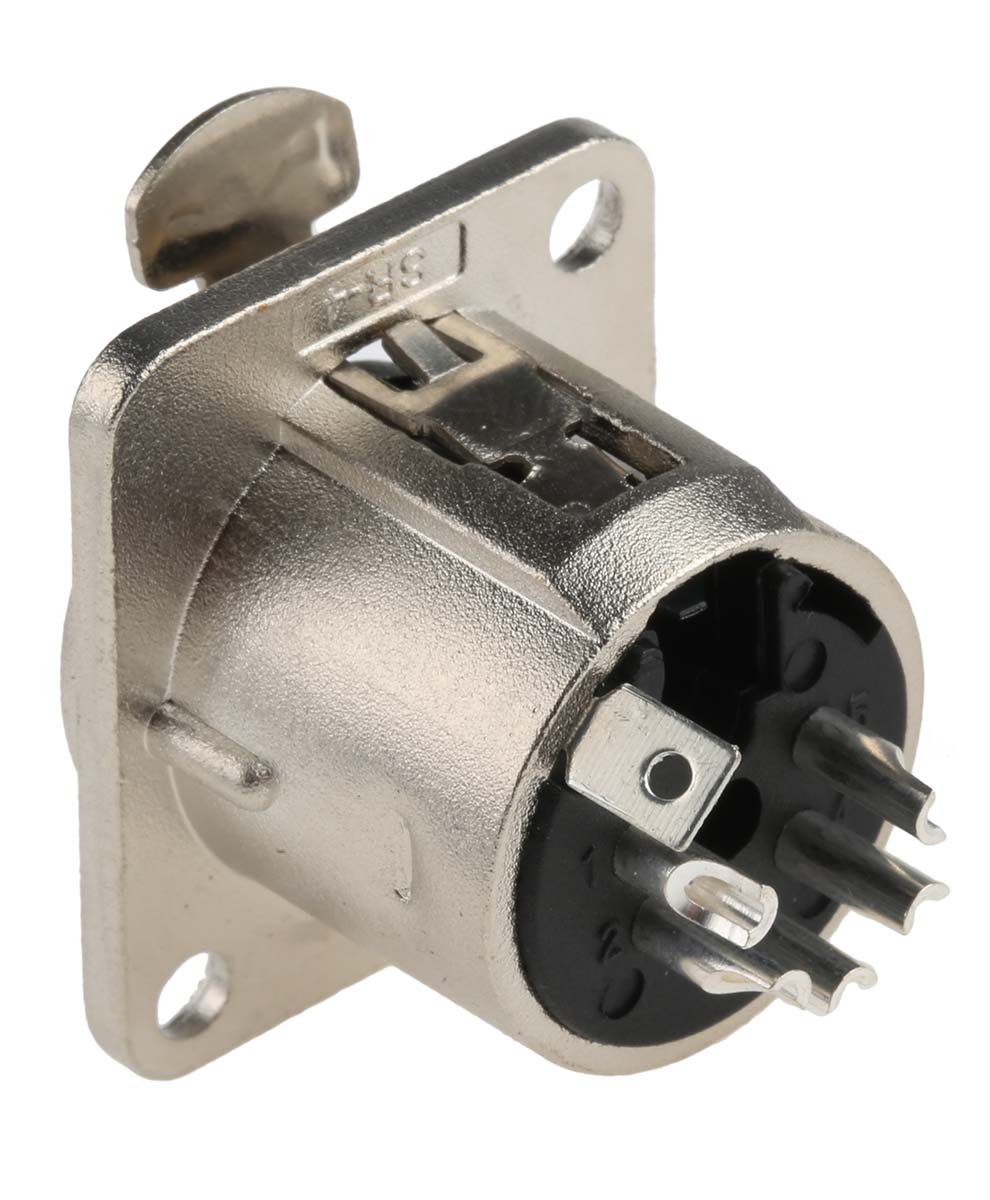 458-046 RS PRO Panel XLR Connector, Straight Female, 5 Way
