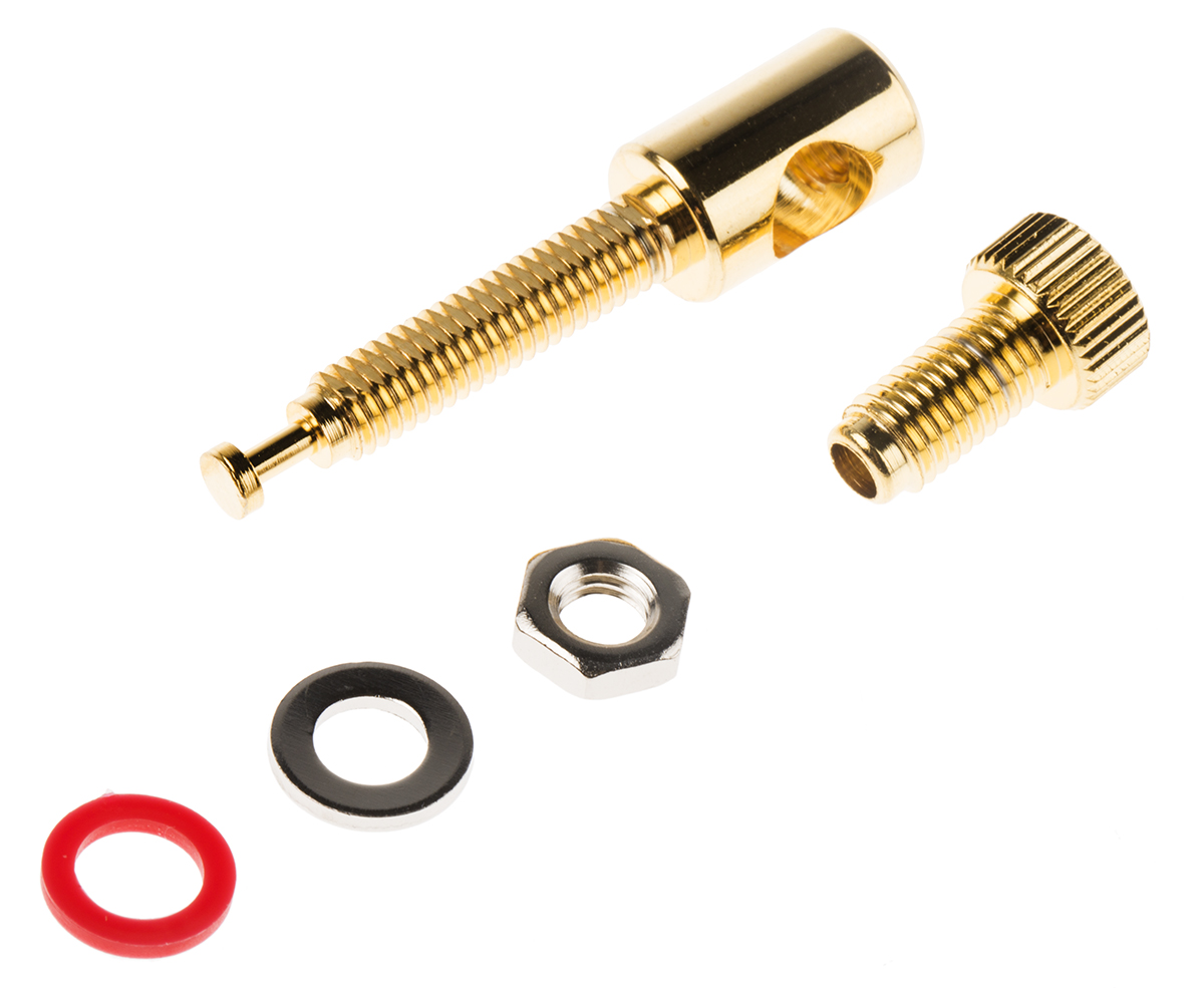 RS PRO Straight Chassis Loudspeaker Connector, 1 Way Male Red, 16A, Screw