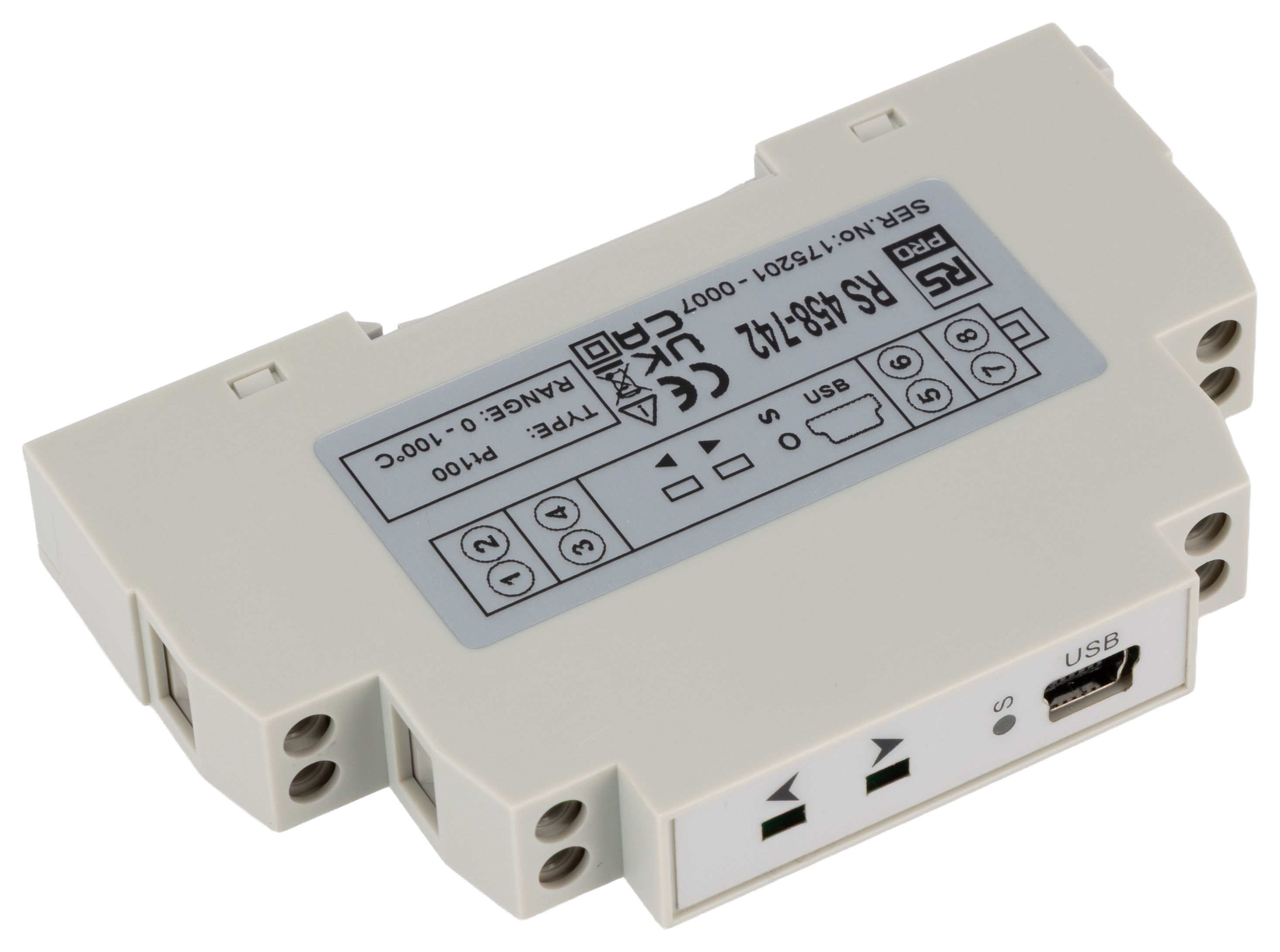 458-742 RS PRO Temperature Transmitter PT100 Input 30V dc, 70 °C, 30 °C