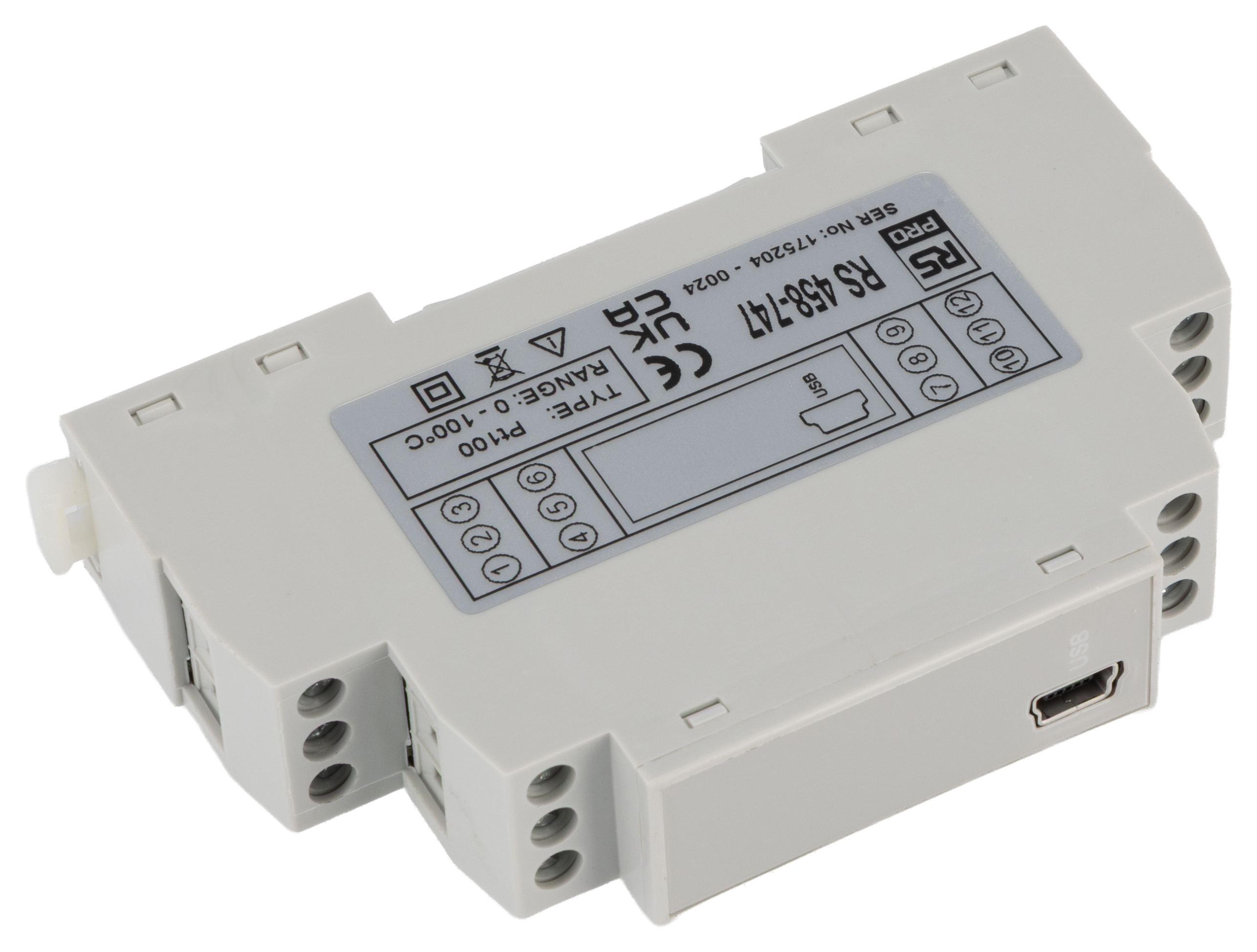 458-747 RS PRO Temperature Transmitter PT100 Input 30V dc, 70 °C, 30 °C