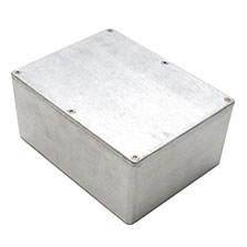 Deltron 459 Series Grey, Blue, Black Aluminium Enclosure, IP54 Flanged 76 mm, 166 mm, 128 mm