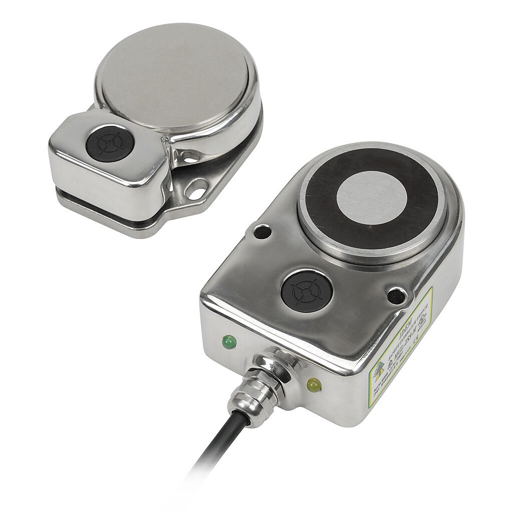 IDEM MGL Series Non-Contact Safety Switch, 316 Stainless Steel Housing, 24V dc, 2 NC, M12