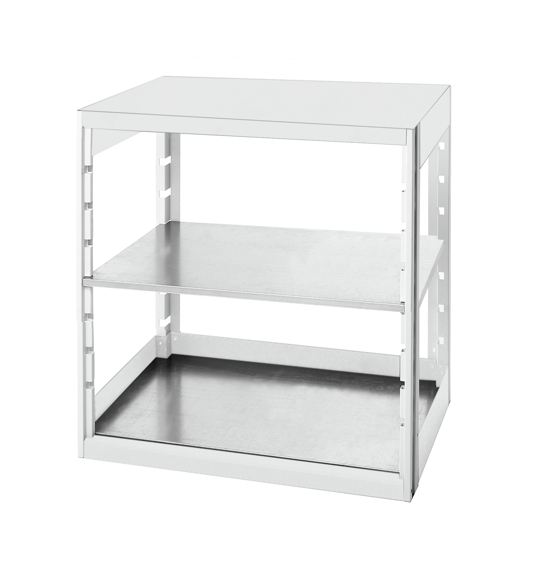 Bott Light Grey 2 Shelf Sheet Steel Shelving System Upright Frames, 1000 mm x 800mm, 525 mm, 75 kg Load