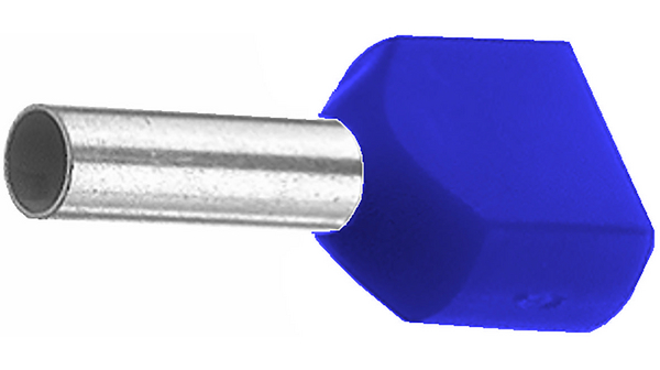 Vogt Bootlace Ferrule, 9 mm Pin Length, 2.9 mm Pin Diameter, Blue to 14 AWG Wire Size