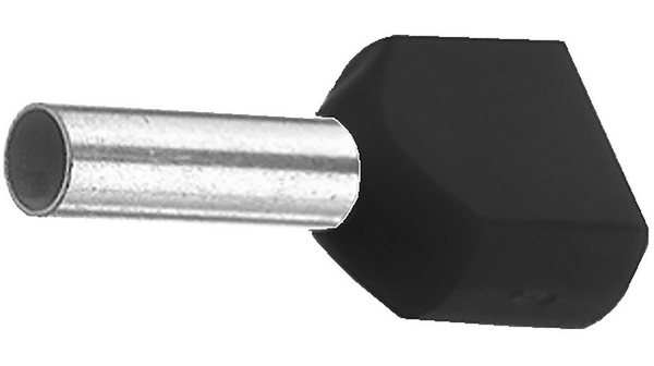 Vogt Insulated Bootlace Ferrule, 14 mm Pin Length, 4.9 mm Pin Diameter, Black