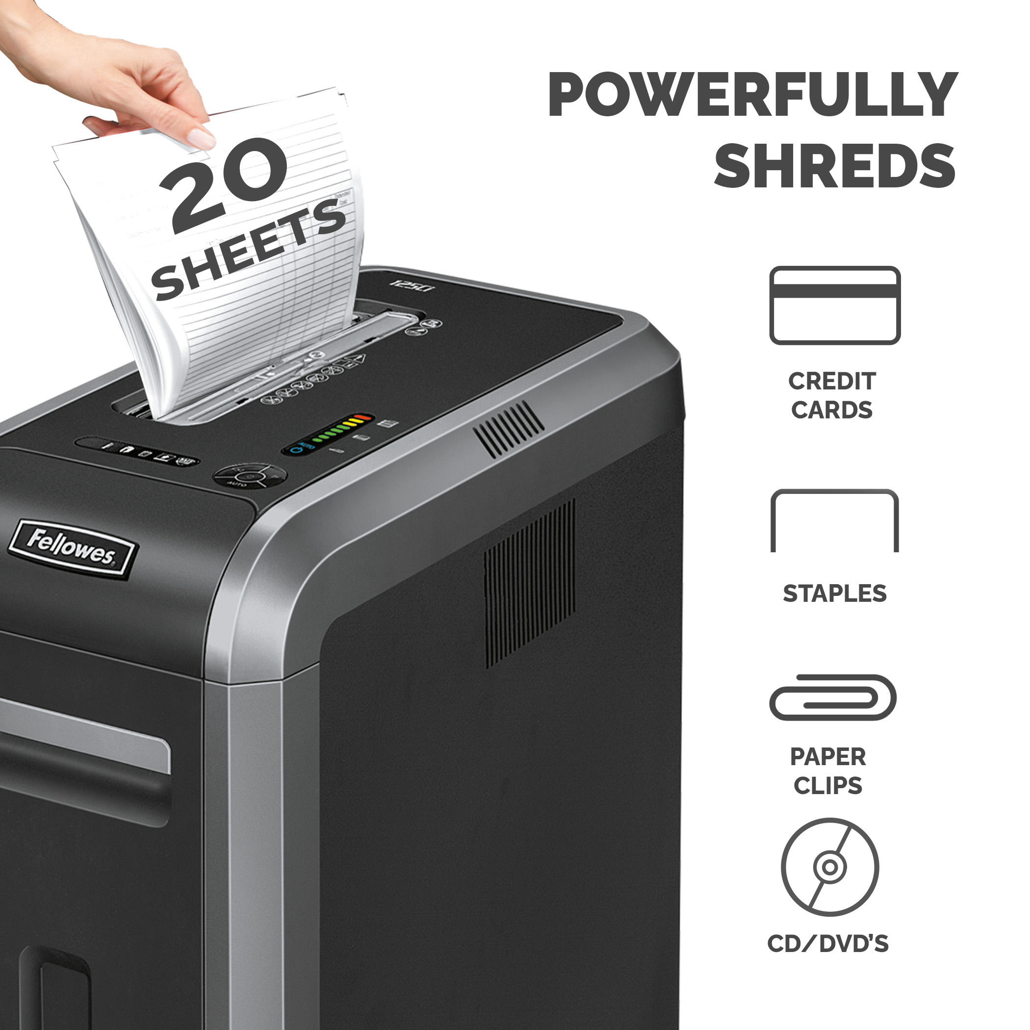 4612101 Fellowes Powershred Powershred 125Ci 53 L Cross Shredder