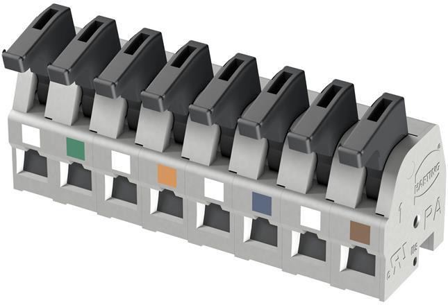 HARTING har-flexicon Series PCB Terminal Block, 8-Contact, 5mm Pitch, 1-Row, Spring Clamp Termination