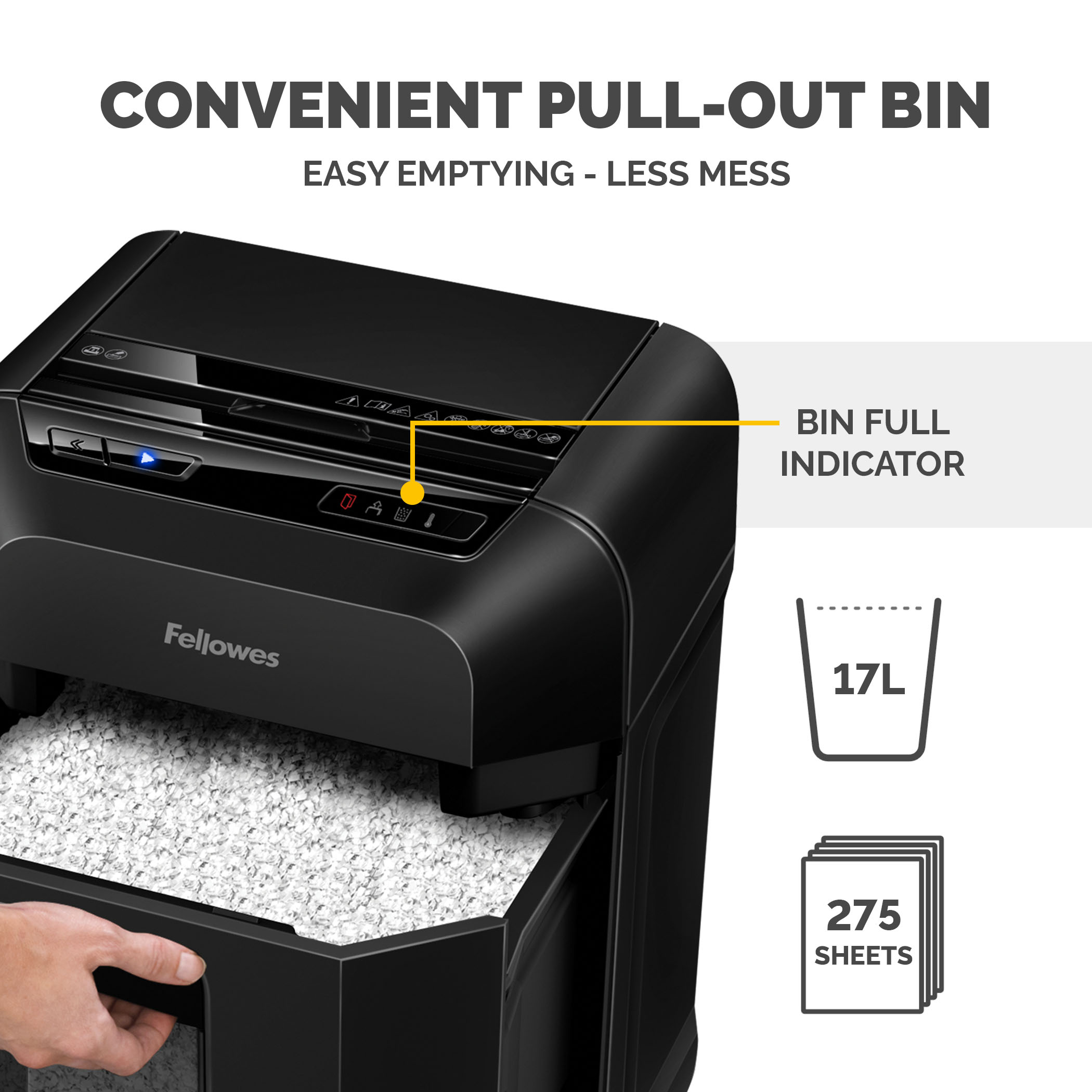 4621601 Fellowes 462 17 L Mini Paper Shredder