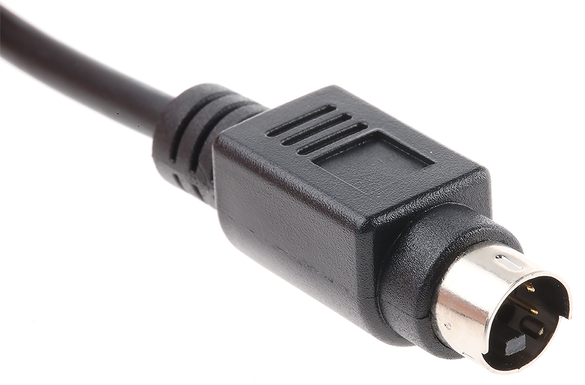 RS PRO Male Moulded Plug to Free End Black DIN Cable 2 m