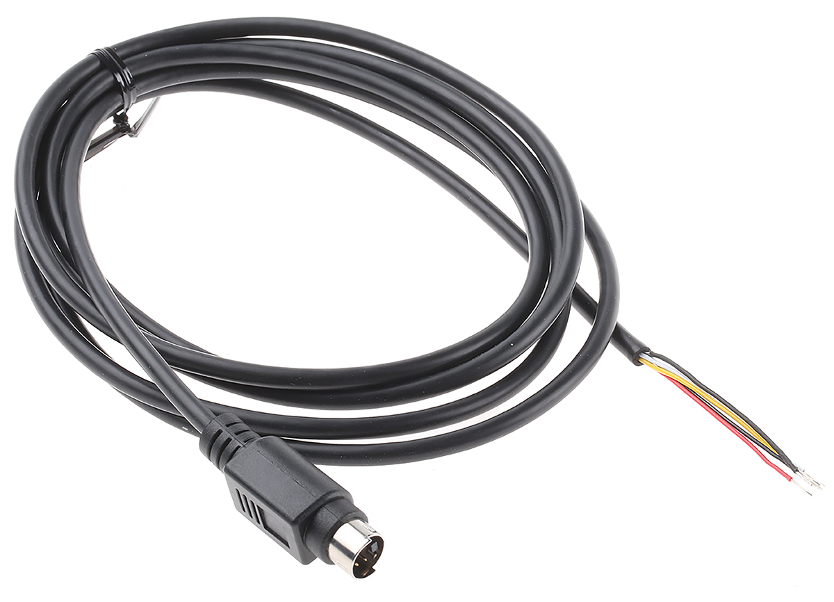 463-495 RS PRO Male Moulded Plug to Free End Black DIN Cable 2 m