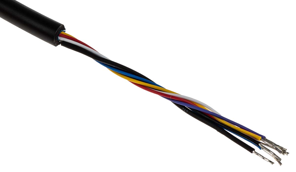 463-502 RS PRO, PS/2 Cable Black Polyvinyl Chloride 2 m