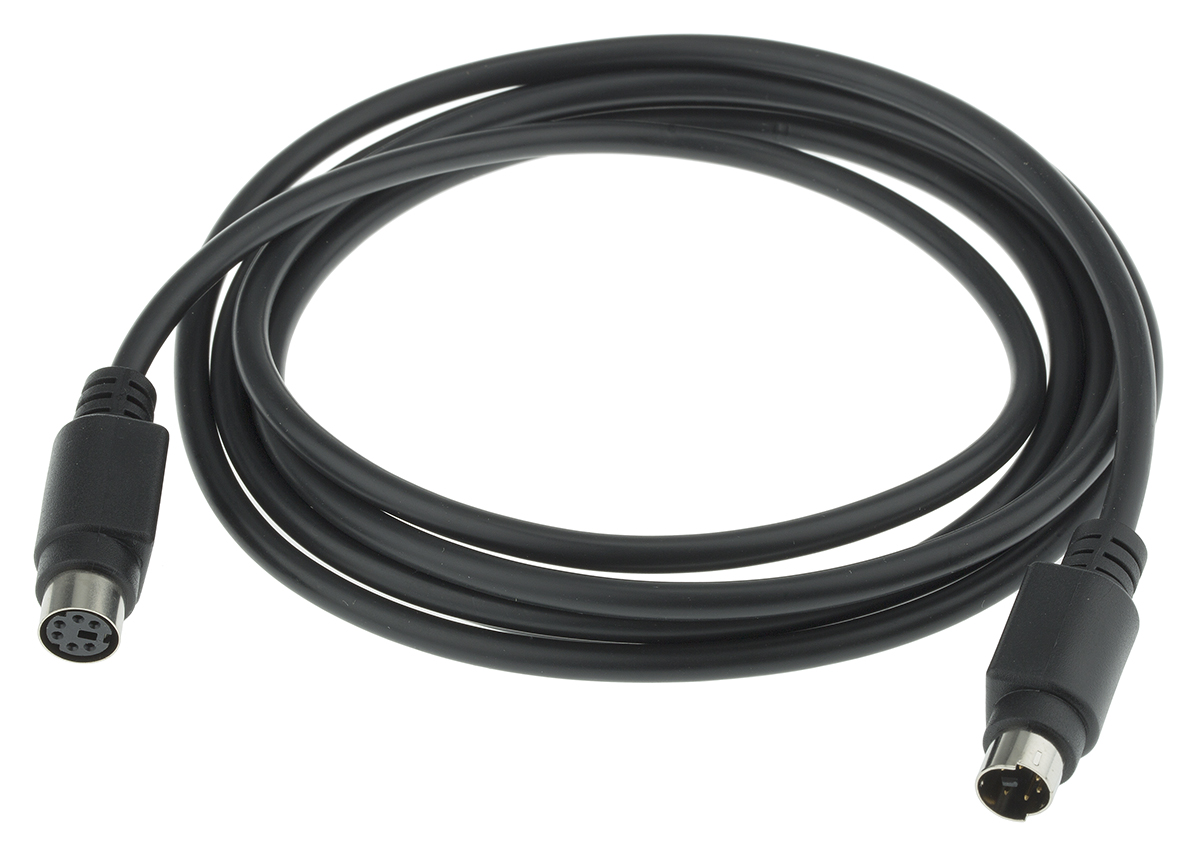 RS PRO, PS/2 Cable Black Polyvinyl Chloride 2 m