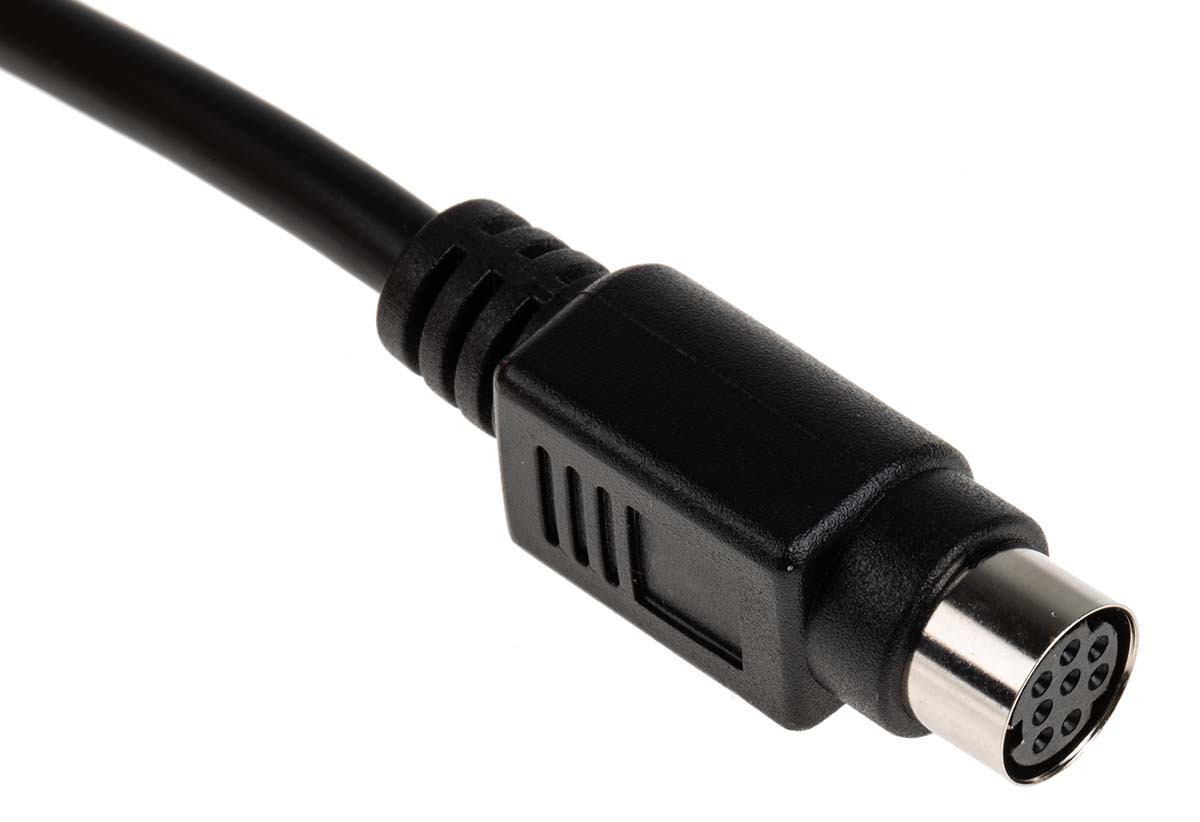 463-552 RS PRO Male Plug to Female Black DIN Cable 2 m