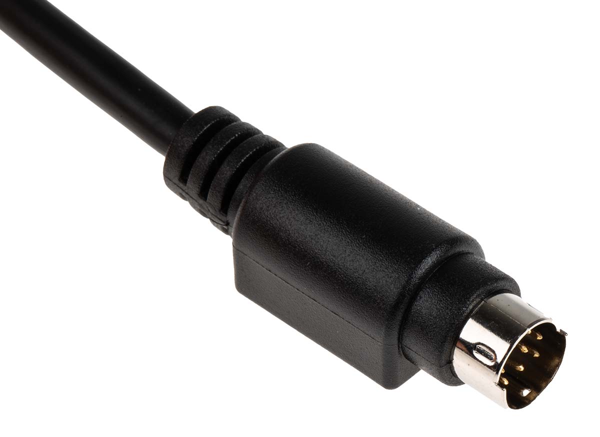463-552 RS PRO Male Plug to Female Black DIN Cable 2 m