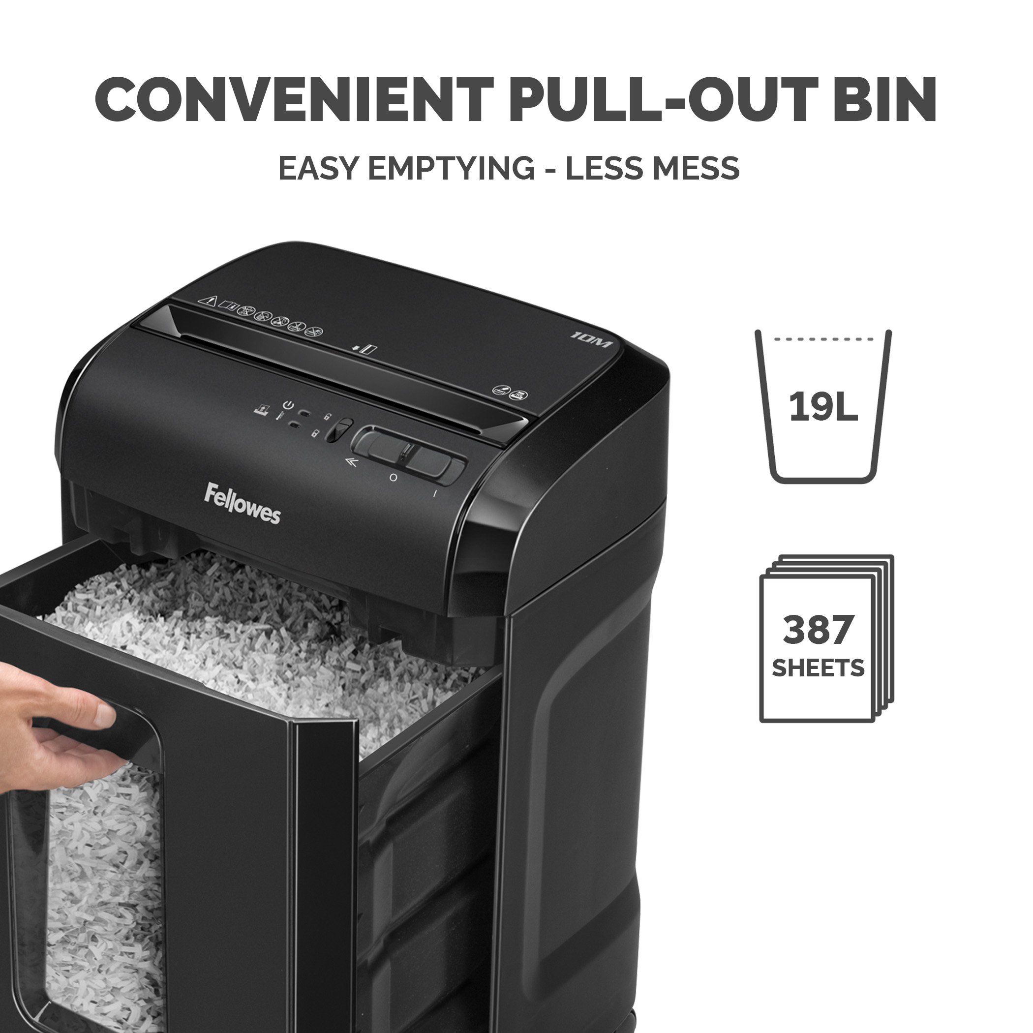 4630701 Fellowes Powershred, Powershred 10M Powershred 10M 19 L Mini Shredder