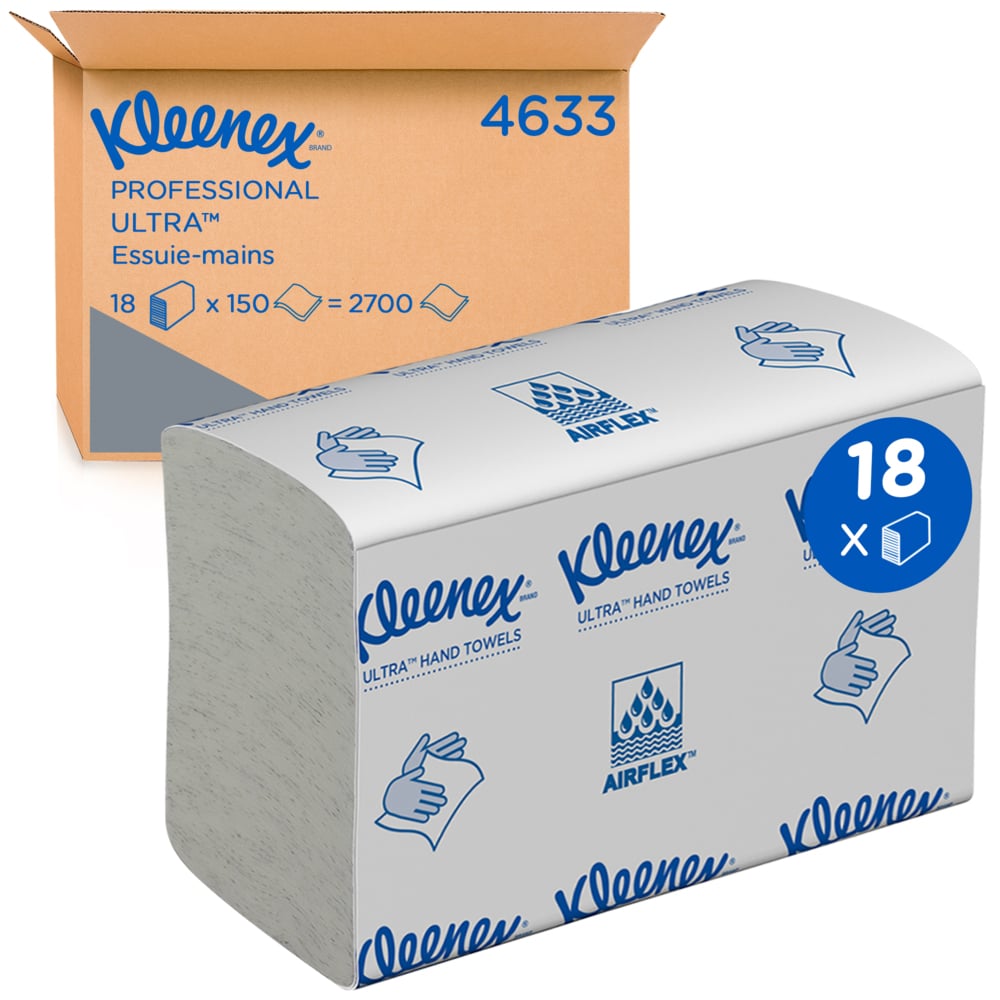 SCOTT Kleenex Folded Paper Towel, 241 x 191 mm, 2 Ply, 2700 Sheets