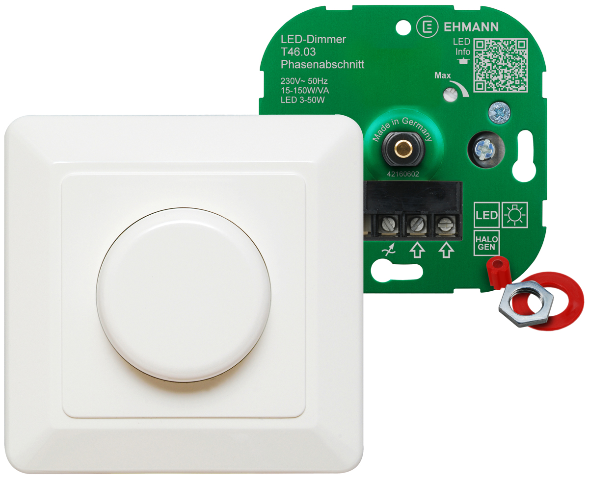 4660x0300 Bodo Ehmann 2 Way 1 Gang Rotary Dimmer Switch, 230V, 50 W