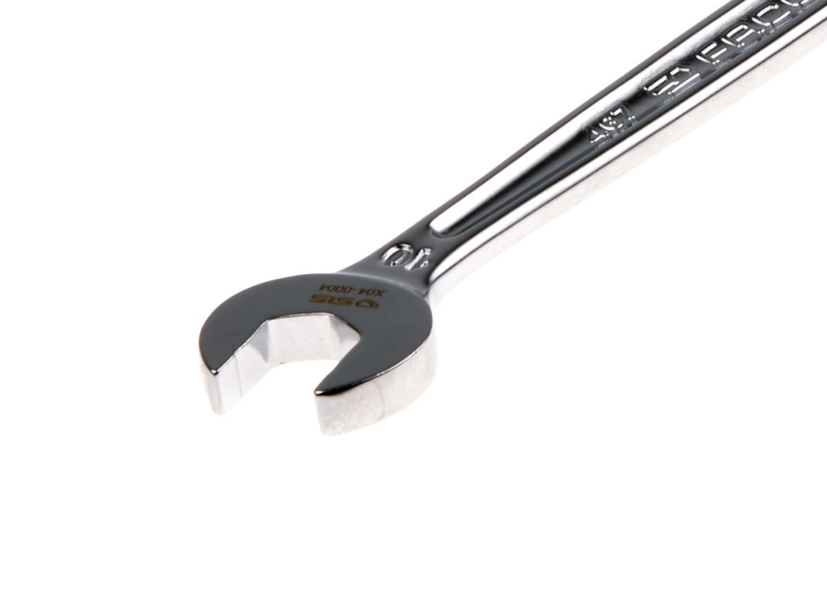 46710sls Facom Combination Ratchet Spanner Satin Chrome Height Safe, 158 mm Overall 10 mm
