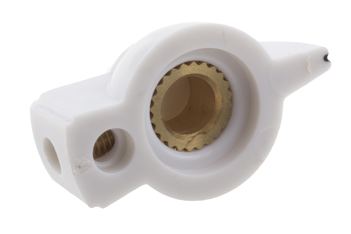 467-2384 RS PRO 32 mm Knob Diameter White Potentiometer Knob for 6.35 mm Shaft Screw Fix
