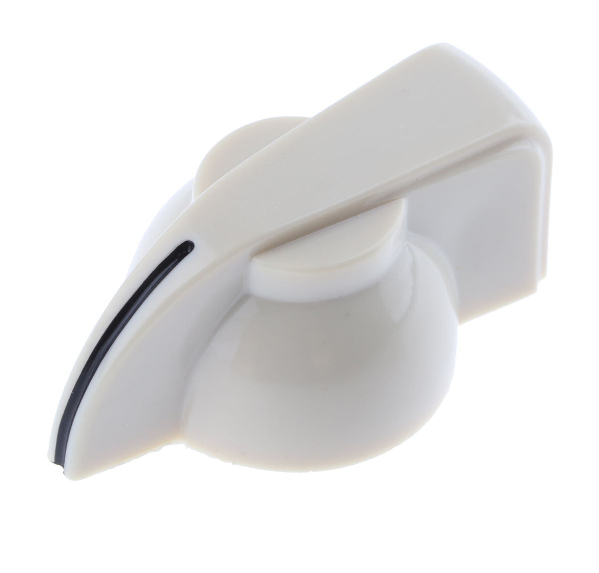 RS PRO 32 mm Knob Diameter Cream Potentiometer Knob for 6.35 mm Shaft Screw Fix