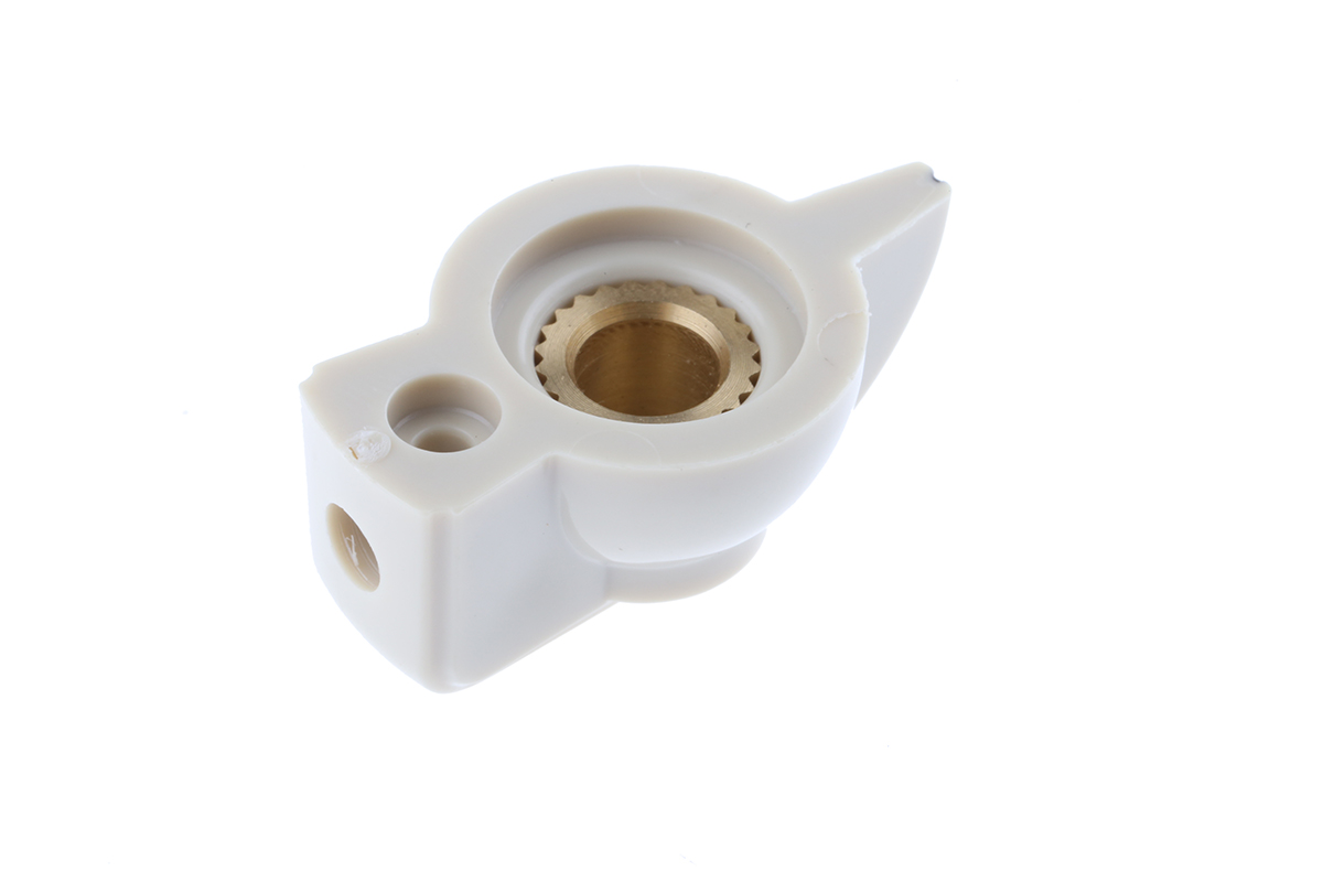 467-2407 RS PRO 32 mm Knob Diameter Cream Potentiometer Knob for 6.35 mm Shaft Screw Fix