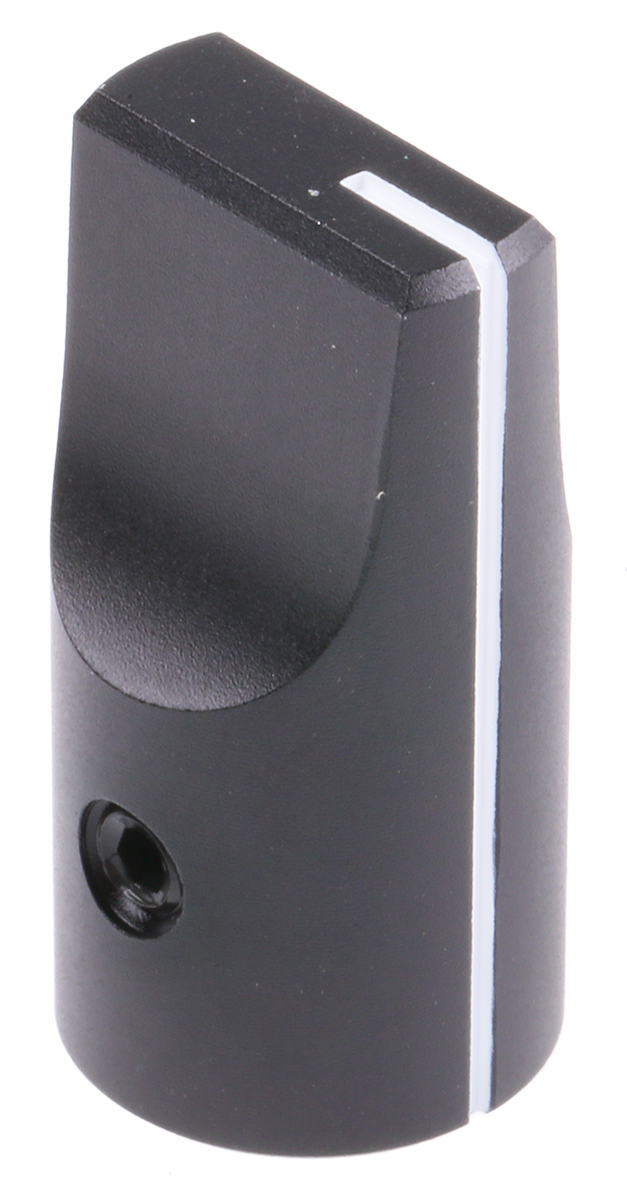 RS PRO 12.7 mm Knob Diameter Black Potentiometer Knob for 6 mm Shaft Circular
