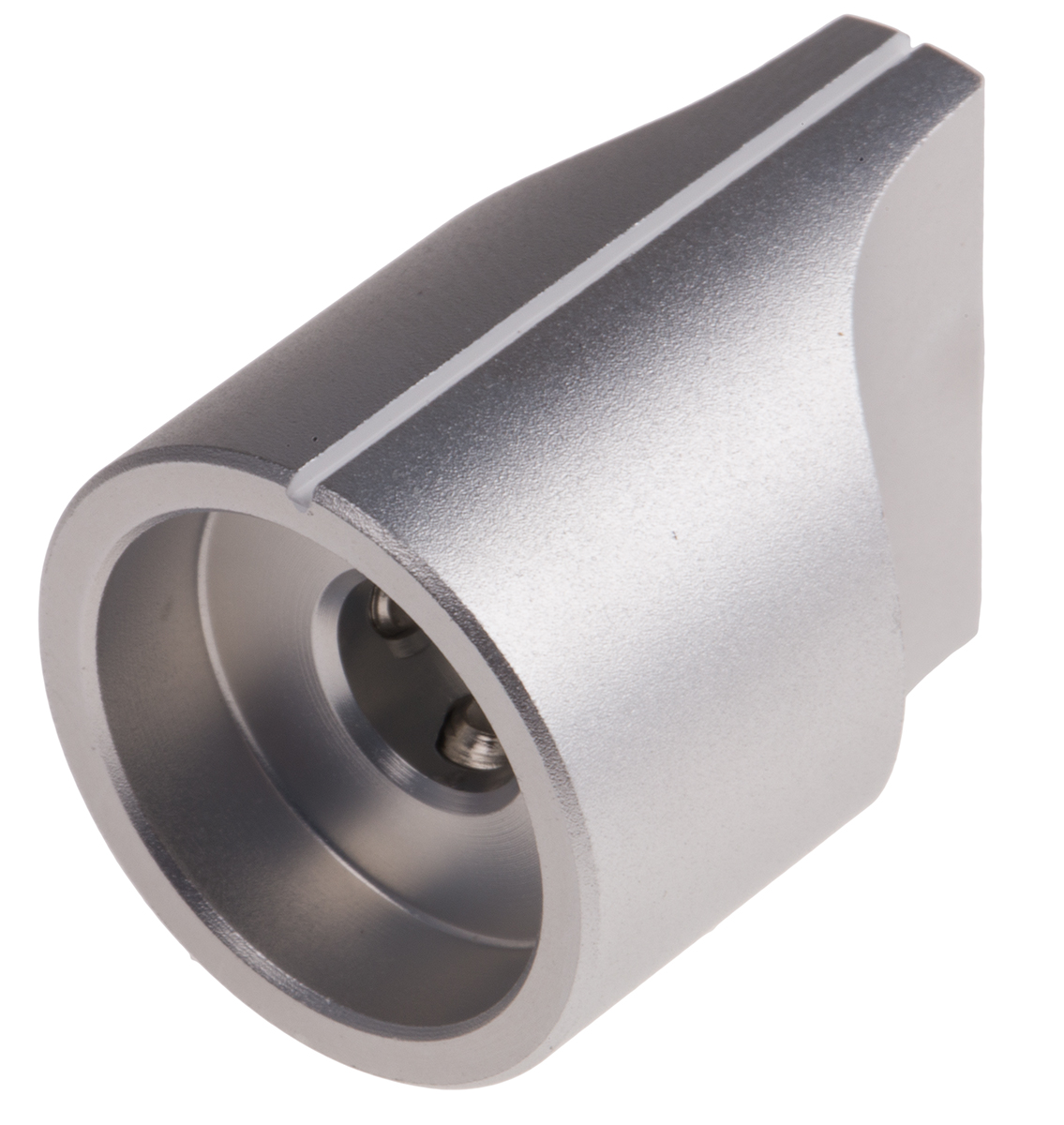 467-2463 RS PRO 19 mm Knob Diameter Silver Potentiometer Knob for 6.4 mm Shaft Screw Fix