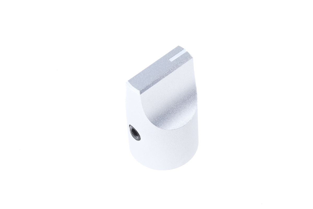 RS PRO 16.4 mm Knob Diameter Silver Potentiometer Knob for 6 mm Shaft Screw Fix