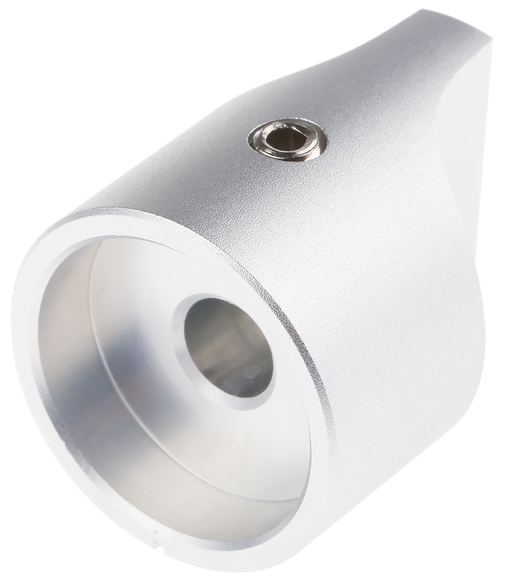 467-2491 RS PRO 22 mm Knob Diameter Silver Potentiometer Knob for 6 mm Shaft Circular