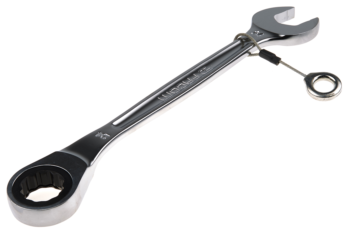 46724sls Facom Combination Ratchet Spanner Satin Chrome Height Safe, 321 mm Overall 24 mm