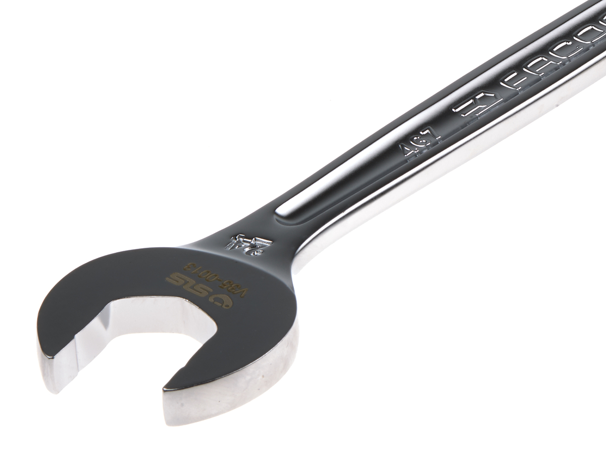 46724sls Facom Combination Ratchet Spanner Satin Chrome Height Safe, 321 mm Overall 24 mm