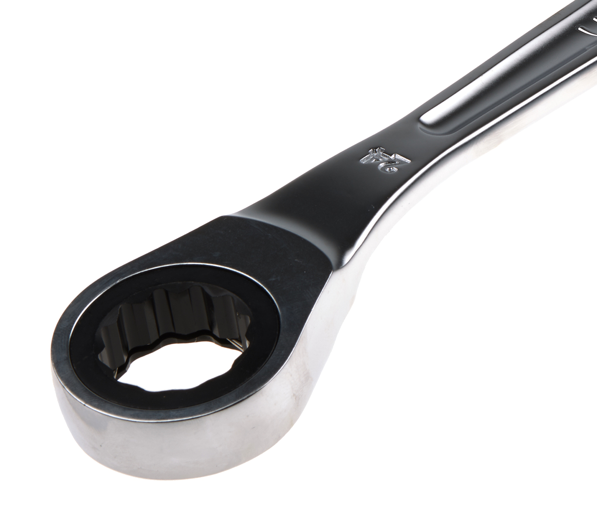 46724sls Facom Combination Ratchet Spanner Satin Chrome Height Safe, 321 mm Overall 24 mm