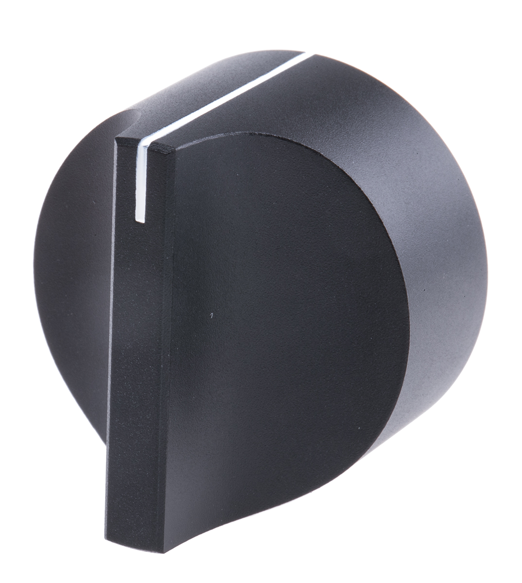 RS PRO 31.8 mm Knob Diameter Black Potentiometer Knob for 6 mm Shaft Screw Fix
