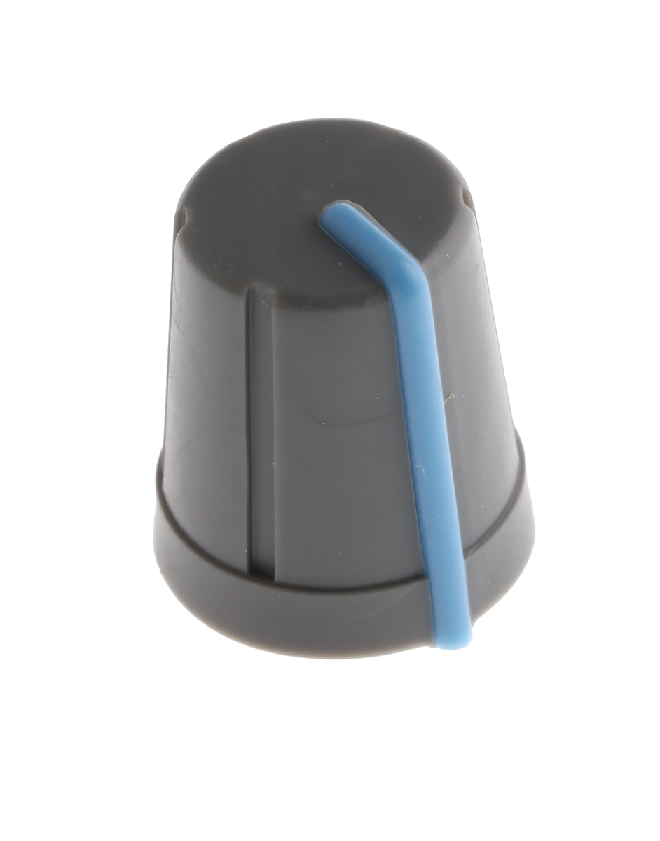 RS PRO 13 mm Knob Diameter Grey Potentiometer Knob for 6 mm Shaft D Shaped