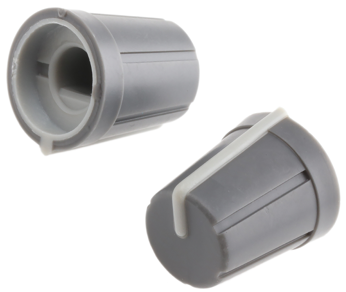 RS PRO 13 mm Knob Diameter Grey Potentiometer Knob for 6 mm Shaft D Shaped