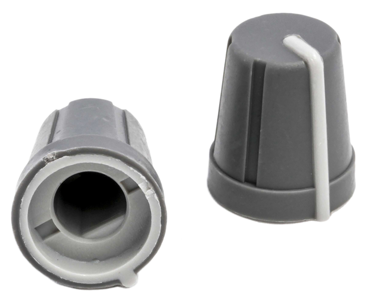 RS PRO 13 mm Knob Diameter Grey Potentiometer Knob for 6.4 mm Shaft D Shaped