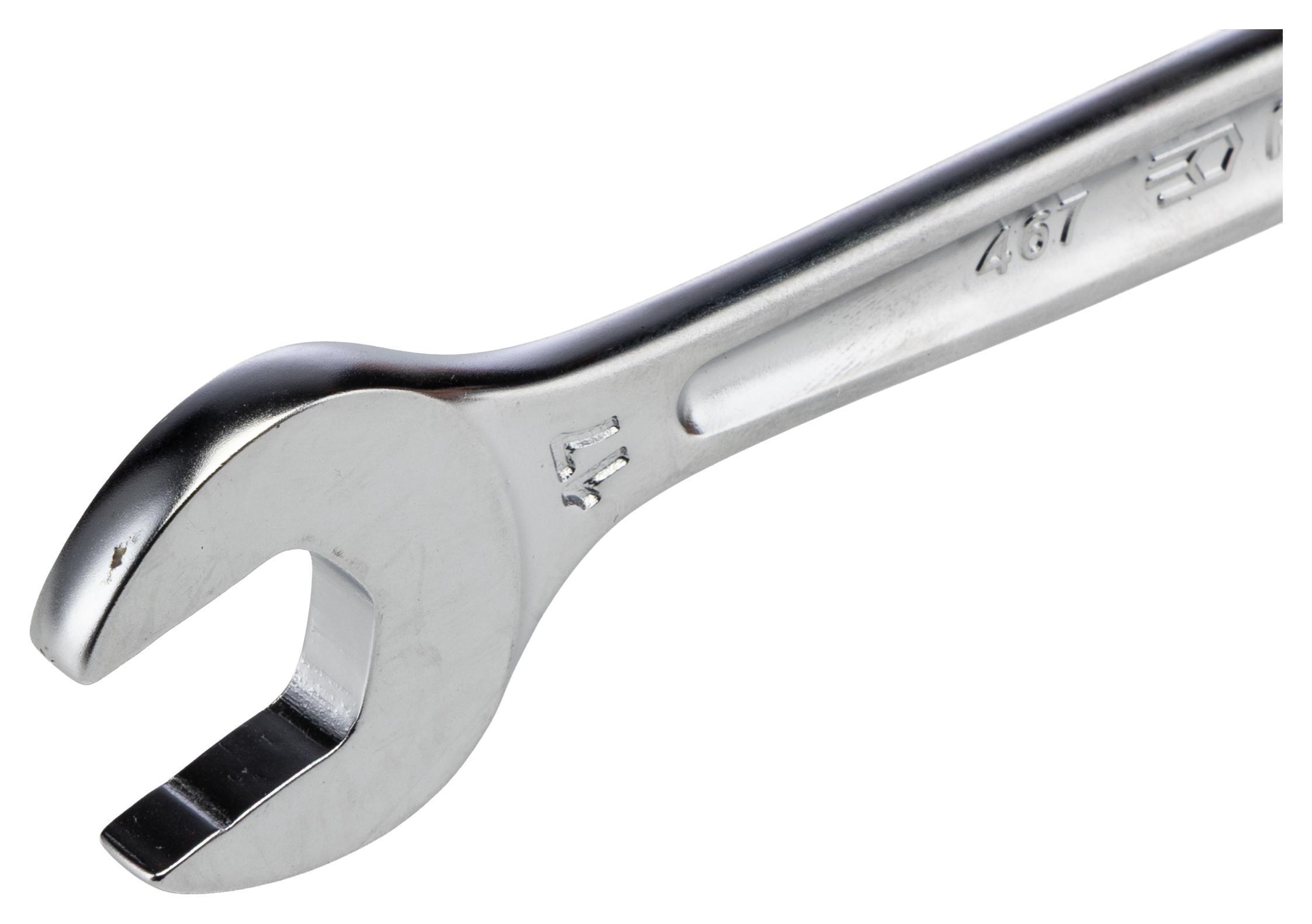 467b17 Facom Combination Ratchet Spanner Satin Chrome, 225mm Overall 17 mm