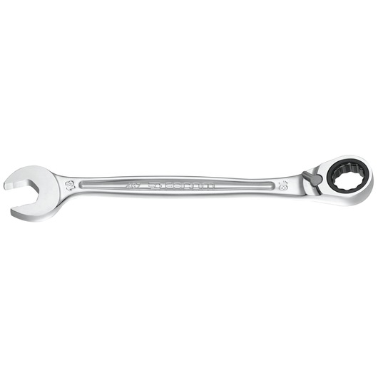 Facom Combination Ratchet Spanner Satin Chrome, 140mm Overall 7 mm