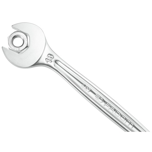 467b7 Facom Combination Ratchet Spanner Satin Chrome, 140mm Overall 7 mm