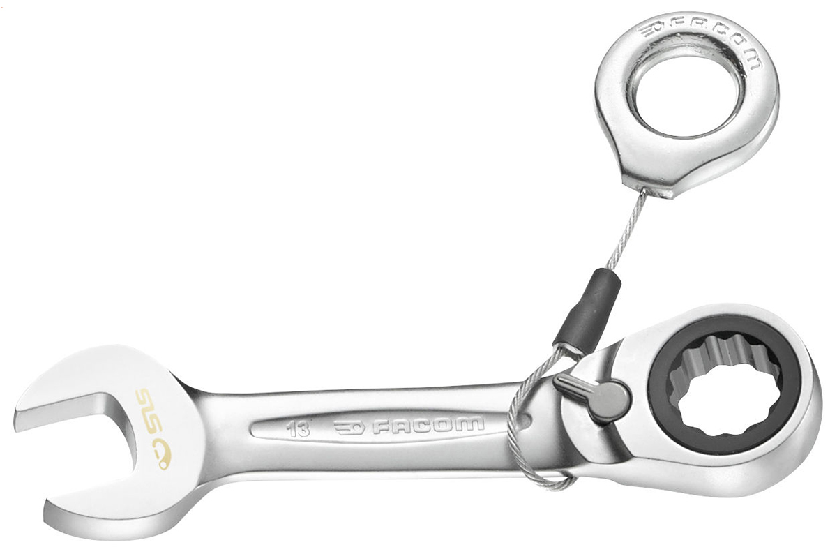 Facom Combination Ratchet Spanner Satin Chrome Height Safe, 106 mm Overall 12 mm