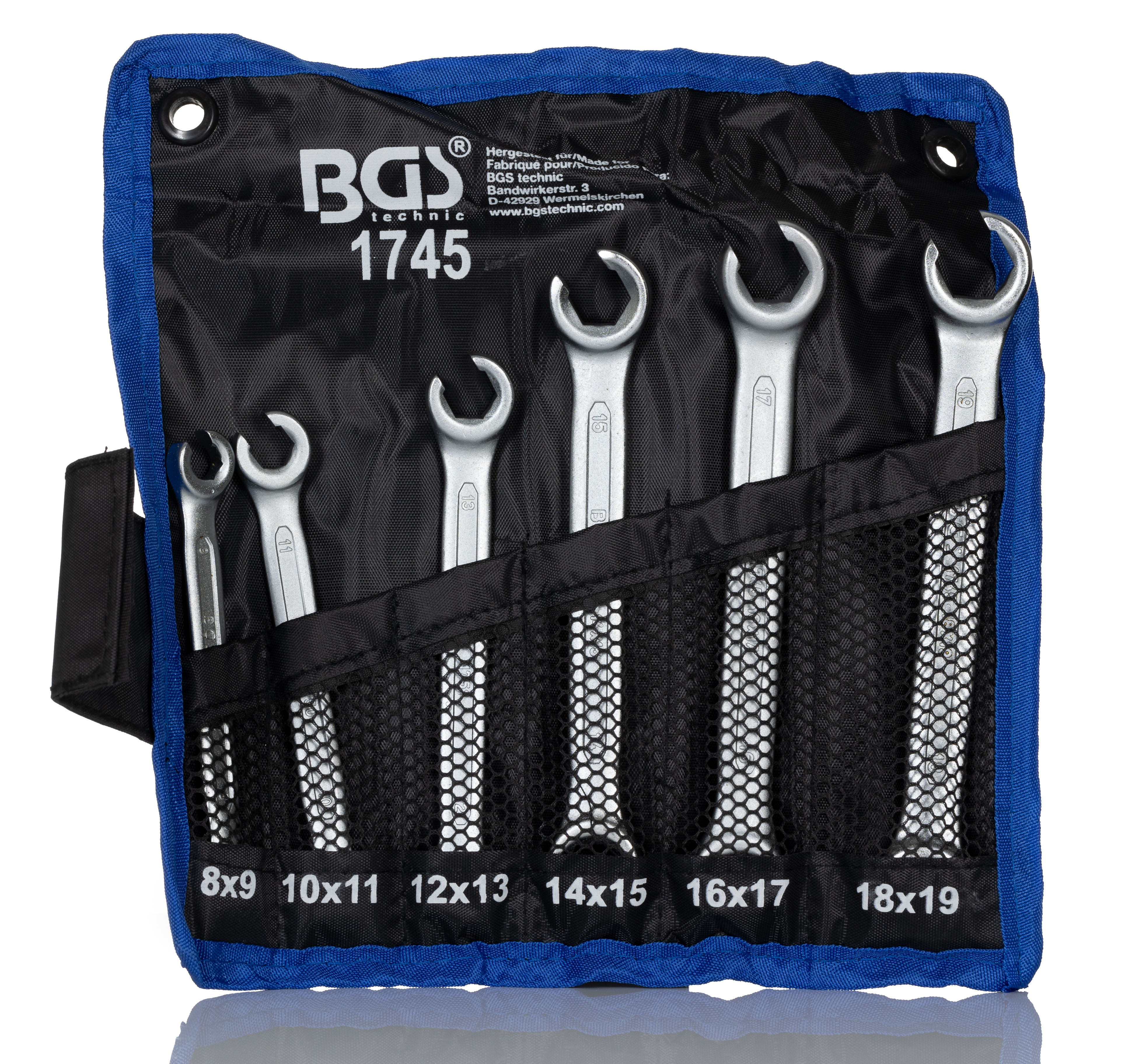 RS PRO 6-Piece Spanner Set, 8 x 9 To 18 x 19 mm, Chrome Vanadium Steel