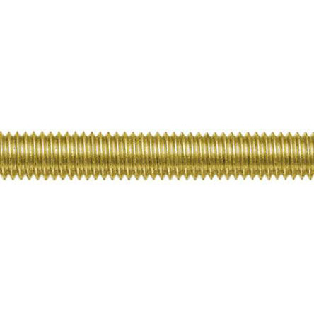 RS PRO Plain Brass Threaded Rod, M4, 1 m