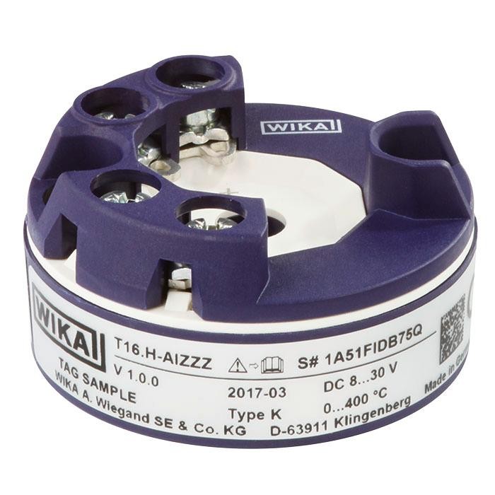 WIKA T16.H Temperature Transmitter K Type Thermocouple Input, 85 °C, -40 °C