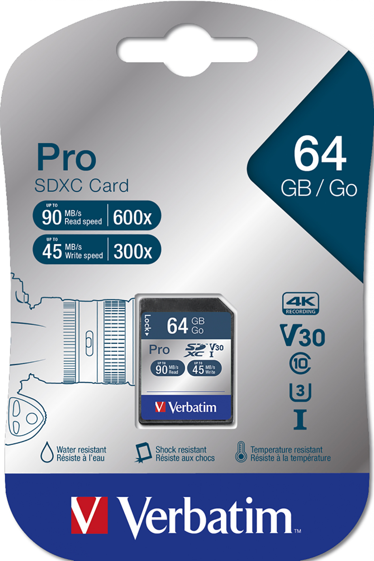 Verbatim 64 GB SDXC SD Card, Class 3