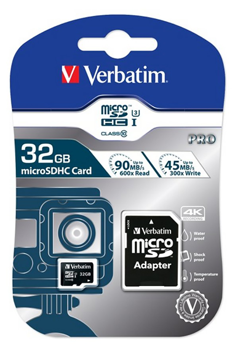 47041 Verbatim Industrial Grade 32 GB MicroSDHC microSD, Class 10, UHS 1 U3