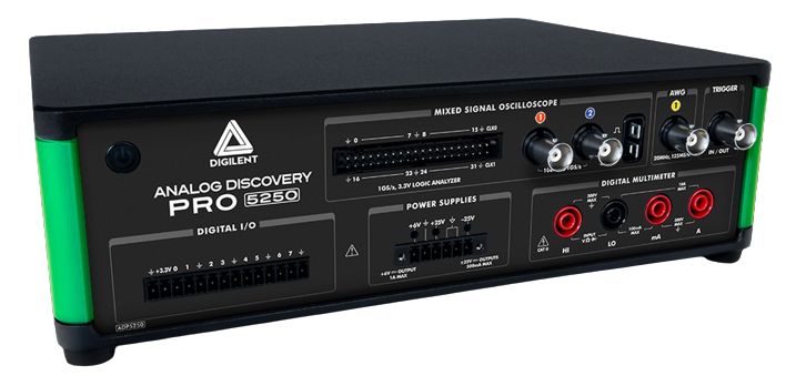 Digilent Analog Discovery Pro Series, 100 MHz Bench Mixed Domain Oscilloscope, 34 Channels