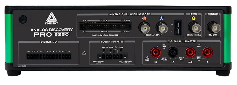471-058 Digilent Analog Discovery Pro Series, 100 MHz Bench Mixed Domain Oscilloscope, 34 Channels