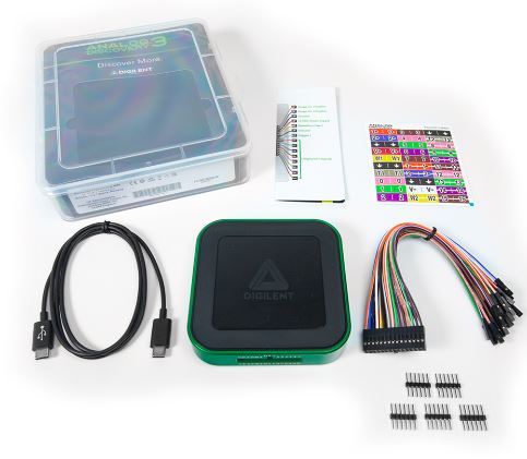 471-060 Digilent Analog Discovery 3 Series, 30 MHz Portable Oscilloscope, 16 Channels