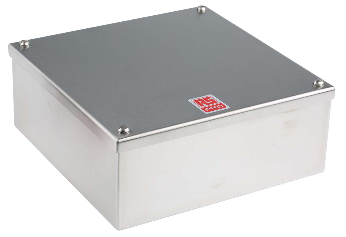 RS PRO 316 Stainless Steel Satin Adaptable Enclosure Box 220mm x 220 mm x 220 mm