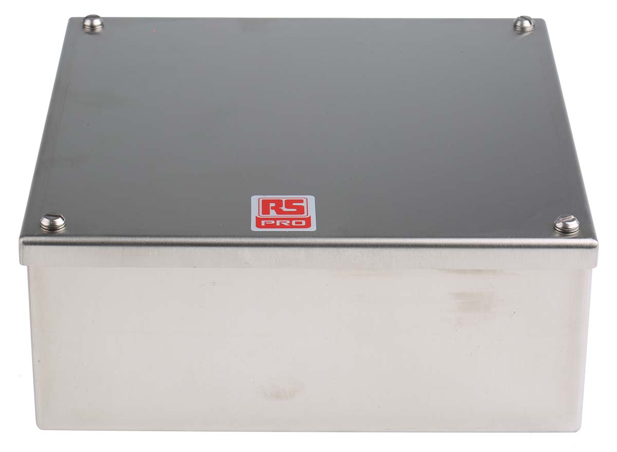 471-1631 RS PRO 316 Stainless Steel Satin Adaptable Enclosure Box 220mm x 220 mm x 220 mm